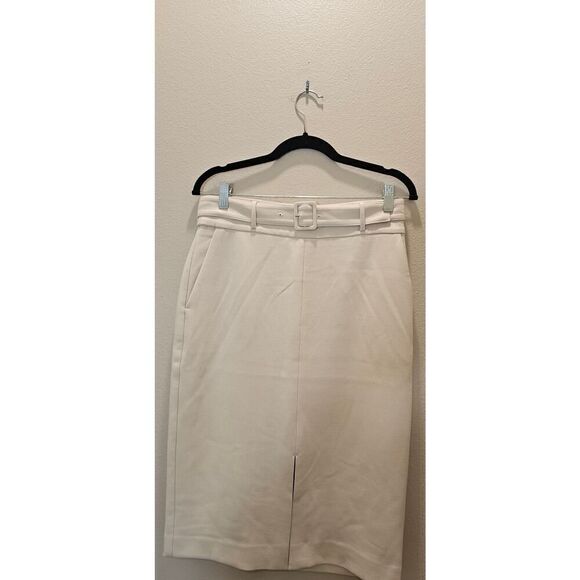 NWT Ann Taylor White Pencil Skirt with Belt Size 4 - Picture 9 of 9